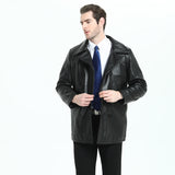 Premium Quality Men's Genuine Leather Long Coat  For Autumn To Winter