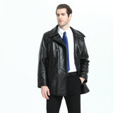 Premium Quality Men's Genuine Leather Long Coat  For Autumn To Winter