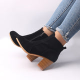 Ladies Solid Martin Suede Ankle Boot