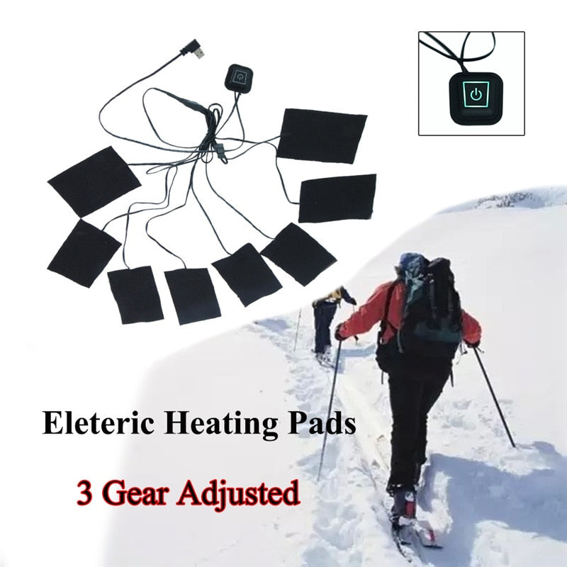 Hot Safe USB Electric Heated Jacket Heating Pad Outdoor Thermal Warm Winter Heating Vest Pads