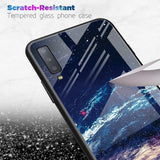 Scratch Resistant Luxury Tempered Glass Case For Samsung Galaxy S10 Plus S10e S9 S8 Note 8 9 J4 J6 Plus A7 2018 Starry Sky Protective Back Cover