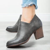 Handmade Pointed Ankle Women Boot Square  Heel Autumn To Winter