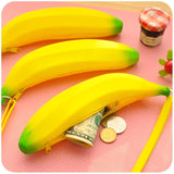 Banana Designed Silicone Pencil And Pen Bags Storage For Kids Study Stationary