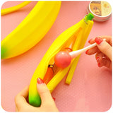Banana Designed Silicone Pencil And Pen Bags Storage For Kids Study Stationary