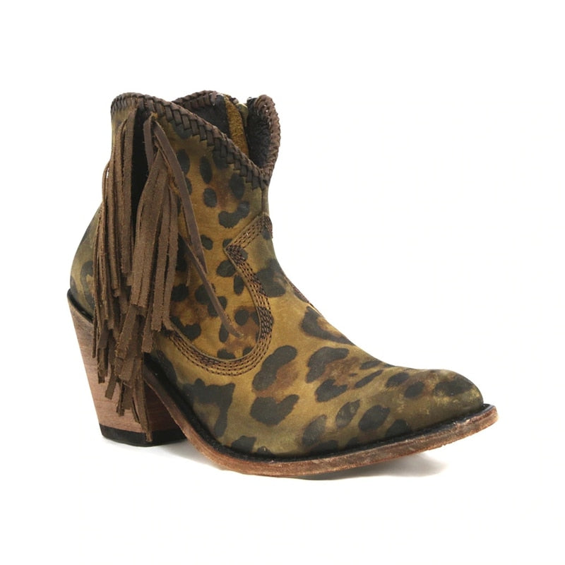 Leopard Print Latex Insole Slip-on  Comfortable Chelsie Boot Ladies Sring To Winter