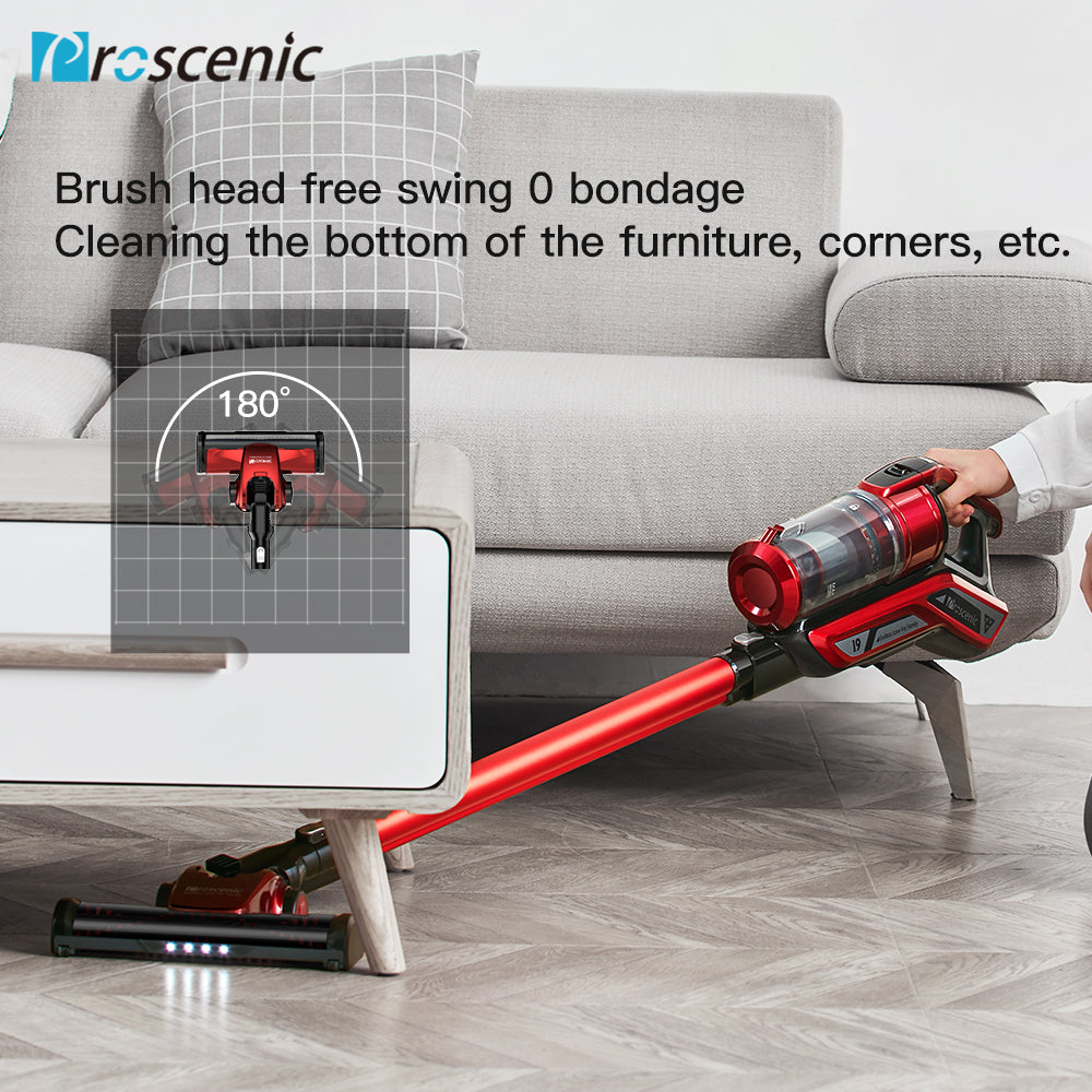 Proscenic Powerful Cordless Vacuum Cleaner 22000Pa Max Suction Lightweight 2 in 1 Portable Wireless Cyclone Filter Strong Suction