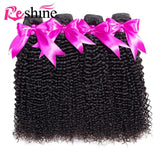 Reshine Brazilian Kinky Curly Hair 4 Bundles Deals 100% Human Hair Jerry Curl Weave Bundles 10 26 Inch Remy Hair Extensions