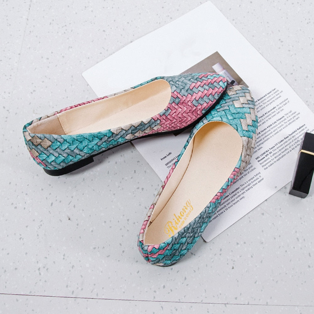 Mixed Color Casual Party Flat Shoe Women