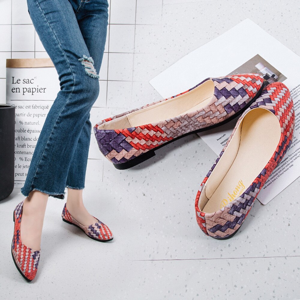Mixed Color Casual Party Flat Shoe Women