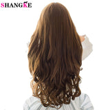 SHANGKE 28''  Long Synthetic Hair Clip In Hair Extension Heat Resistant Hairpiece Natural Wavy Hair Piece