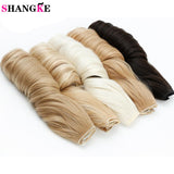 SHANGKE 28''  Long Synthetic Hair Clip In Hair Extension Heat Resistant Hairpiece Natural Wavy Hair Piece