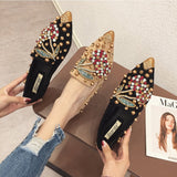 Rainstone Cherry Spring To Winter Casual And High Street Wear Flat Loafer Women Shoe