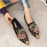 Rainstone Cherry Spring To Winter Casual And High Street Wear Flat Loafer Women Shoe