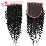 Shireen Brazilian Kinky Curly Bundles with Closure Natural Color Remy Bundles of Hair with Closure 4 Piece Bundles with Closure