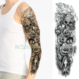 Waterproof Temporary Tattoo Sticker eye clock bird Pagoda full arm large size fake tatto flash tatoo sleeve tato for men women