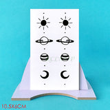 Waterproof Temporary Tattoo Sticker sun moon planet tatto flash tatoo fake tattoos for kids men women