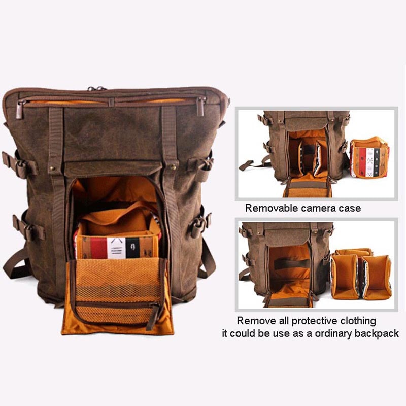 All In One Men's Traveling  Gorgeous BackPack Canvas Leather Bag