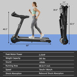 Foldable LED Touch Display Treadmill Running Machine With Heart Rate Monitoring Screen