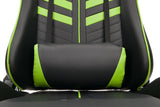 Racing Style Gaming Chair High-Quality Durable 180 Degrees Reclining For Long Hours Computer Table Use Green & Black