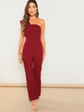 One Shoulder Flared Jumpsuit