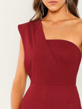 One Shoulder Flared Jumpsuit