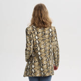 Ladies Printed Long Sleeve Notched Collar Outerwear Vintage Blazer