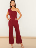 One Shoulder Flared Jumpsuit