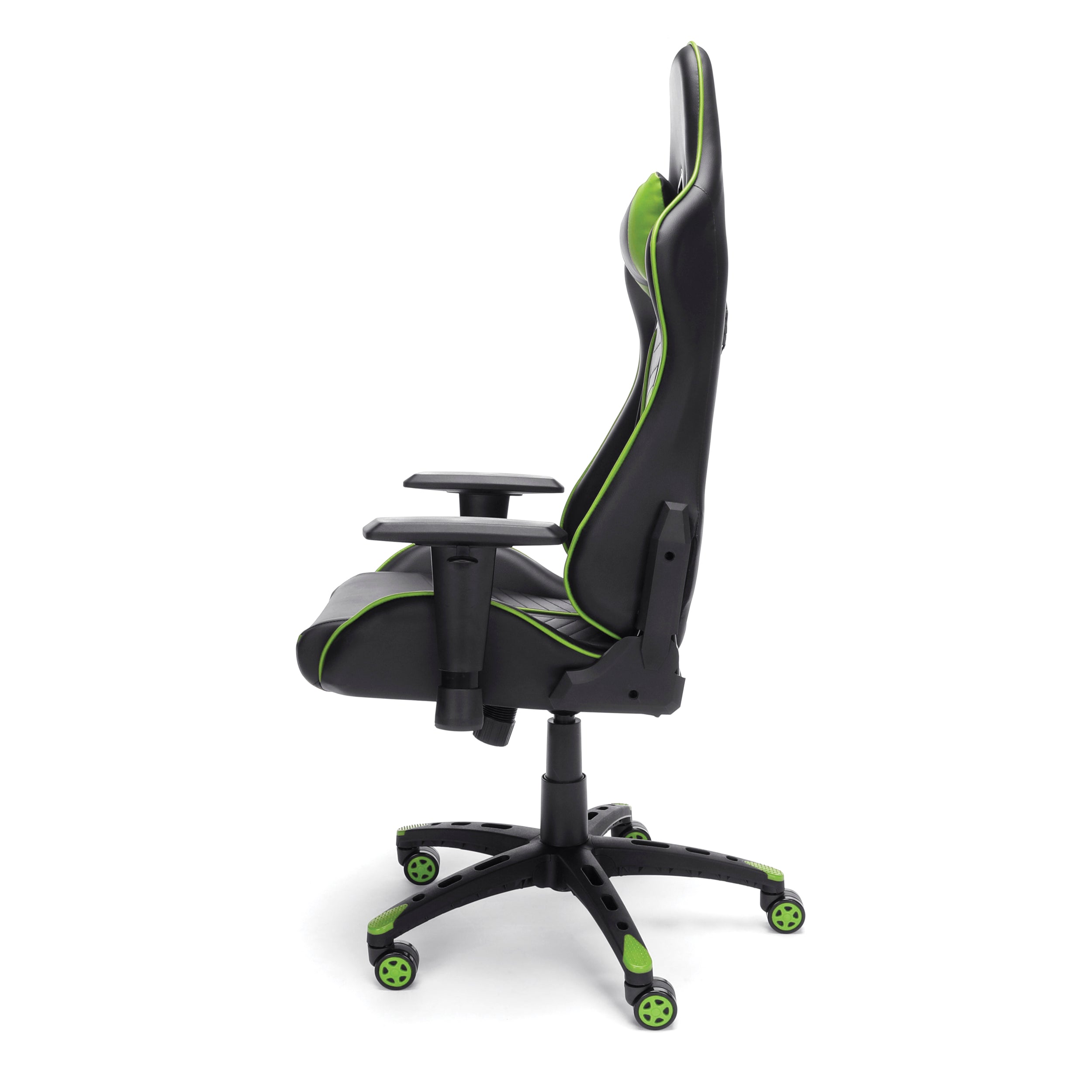 Racing Style Gaming Chair High-Quality Durable 180 Degrees Reclining For Long Hours Computer Table Use Green & Black