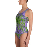 Hand Sewn The Violet Lush Greenery One Piece Full Body Swimsuit Exclusive Style