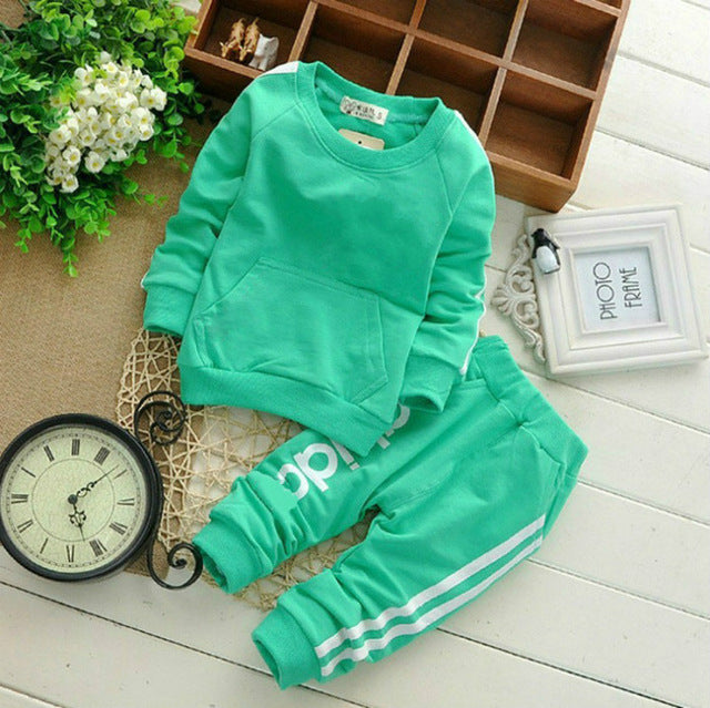 Long Sleeve Two Piece Sweatshirt For 3 Months To 24 Months Toddlers And Girls
