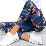 Women's Fitness Sport Leggings Stripe Printing Elastic Gym Workout