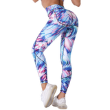 High-rise Leggings women Printed Yoga Pants Skinny Stretch Sports