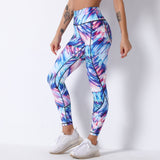 High-rise Leggings women Printed Yoga Pants Skinny Stretch Sports