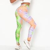 Colorful Printed Yoga Leggings Women Cross Belt Fitness