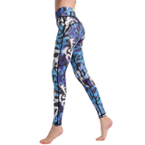 Printed yoga women stretch high waist running sports yoga