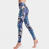 Printed yoga women stretch high waist running sports yoga