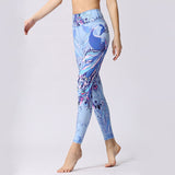 Peacock Yoga Pants Women Fashion Colorful Printed waist