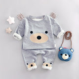 Spring Baby's Sets Cotton Bear Ear Sweatshirts + Casual Trousers Kids Boys 2Pcs Suits Infant Casual Tracksuits roupas de bebe