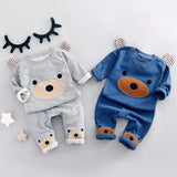 Spring Baby's Sets Cotton Bear Ear Sweatshirts + Casual Trousers Kids Boys 2Pcs Suits Infant Casual Tracksuits roupas de bebe