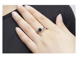 Black Garnet Solid Gemstone 925 Sterling Ring