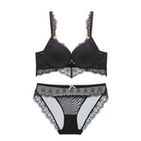 Nylon Made Padded Push Up Lace Bra Set