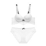 Nylon Made Padded Push Up Lace Bra Set