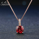 Pendant Red Garnet Gemstone 925 Sterling Silver Necklace