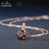 Pendant Red Garnet Gemstone 925 Sterling Silver Necklace