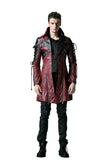 PU Lather Men Polyester Finely Designed Long New Trench Coat