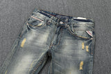 Denim Vintage Italian Classic Premium Cotton Slim Fit Slight Ripped Mens High Street Jeans