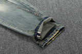 Denim Vintage Italian Classic Premium Cotton Slim Fit Slight Ripped Mens High Street Jeans