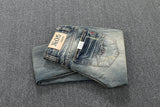 Denim Vintage Italian Classic Premium Cotton Slim Fit Slight Ripped Mens High Street Jeans