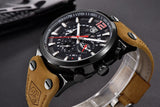 Waterproof Leather Mens Military Sports Watch Band