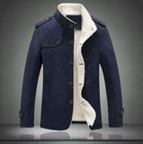 Men Fleece Lined Extra Warmer Woolen Coat